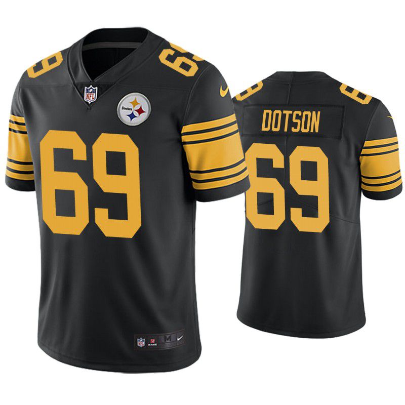 Men Pittsburgh Steelers #69 Kevin Dotson Nike Black Vapor Color Rush Limited NFL Jersey